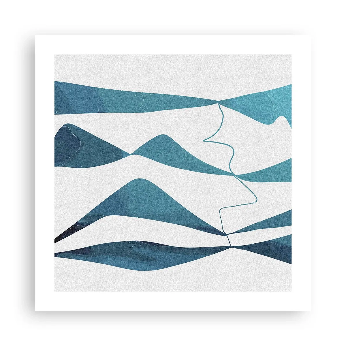 Poster - Abstraktion: türkisfarbene Verbindung - 50x50 cm