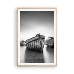 Poster in einem Rahmen aus heller Eiche - Nur Erinnerungen ... - 61x91 cm