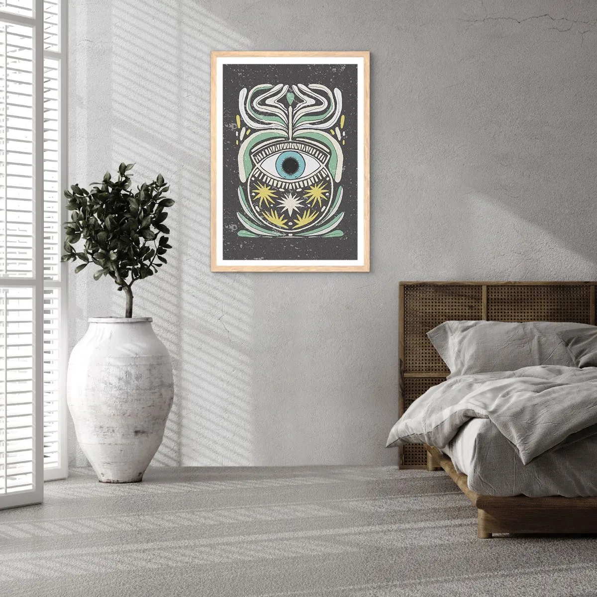 Poster in einem Rahmen aus heller Eiche - Stammesrituale - 40x50 cm