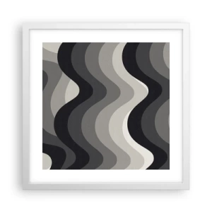 Poster in einem weißen Rahmen - Eine Welle nach der anderen - 40x40 cm