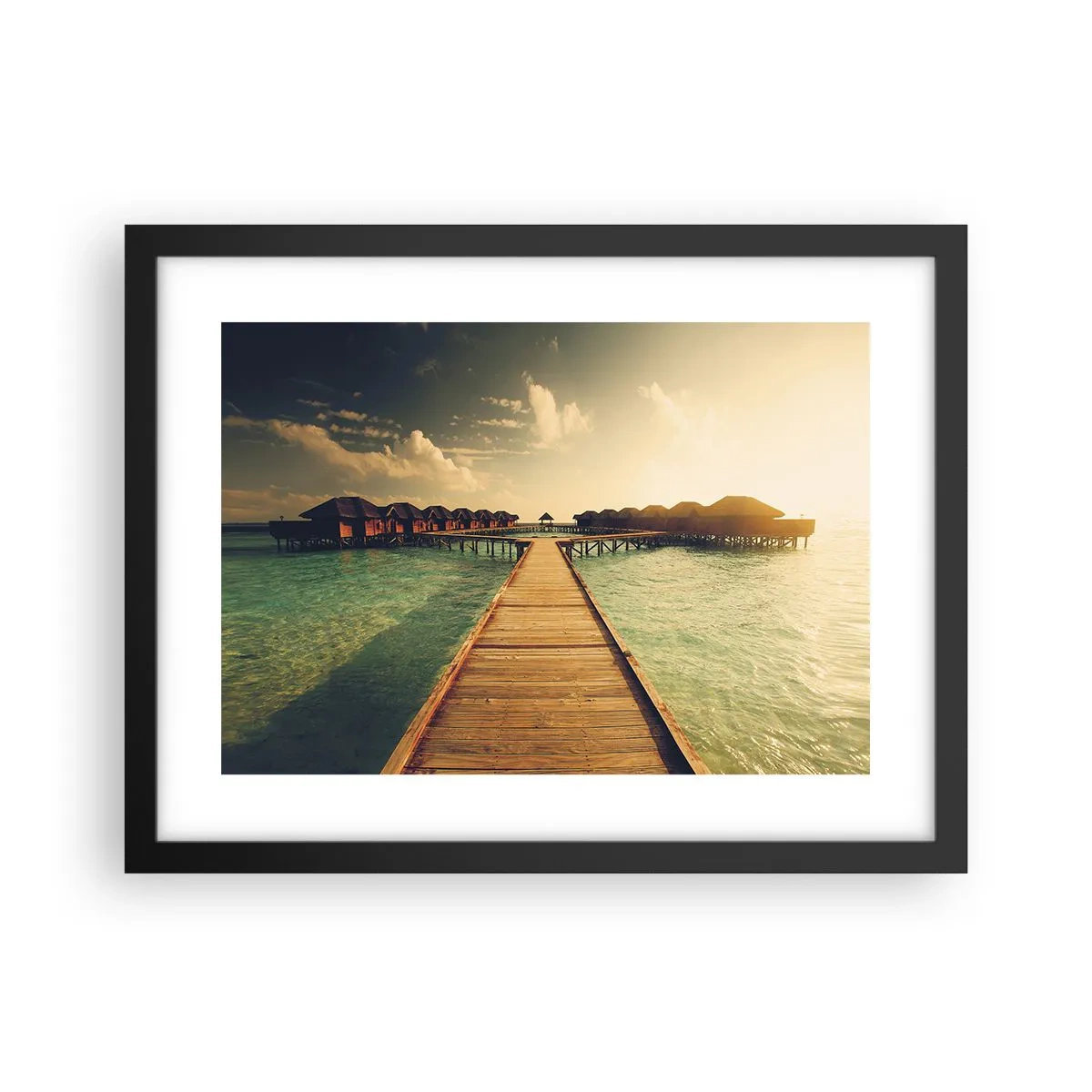 Poster in einem schwarzem Rahmen - Eine herzliche Einladung - 40x30 cm