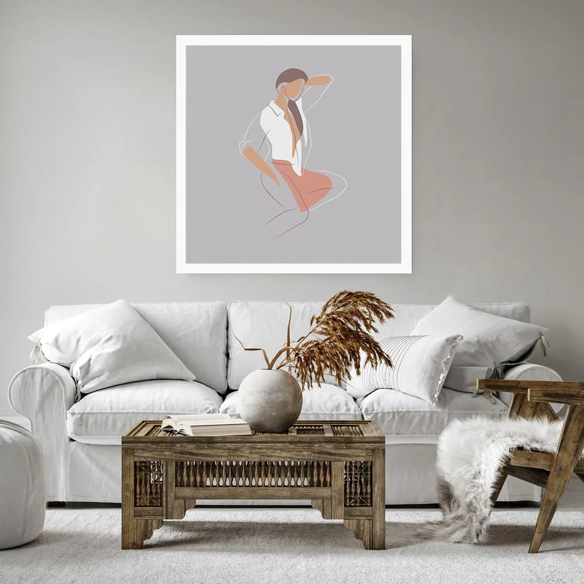 Poster - Umriss der Anmut - 50x50 cm