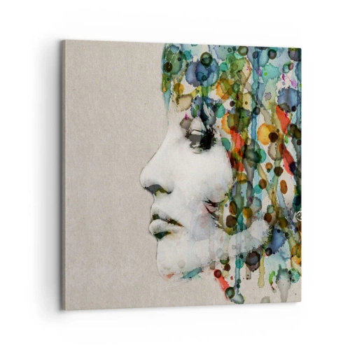 Bild auf Leinwand - Leinwandbild - Sie tauchte aus dem Grau auf - 60x60 cm