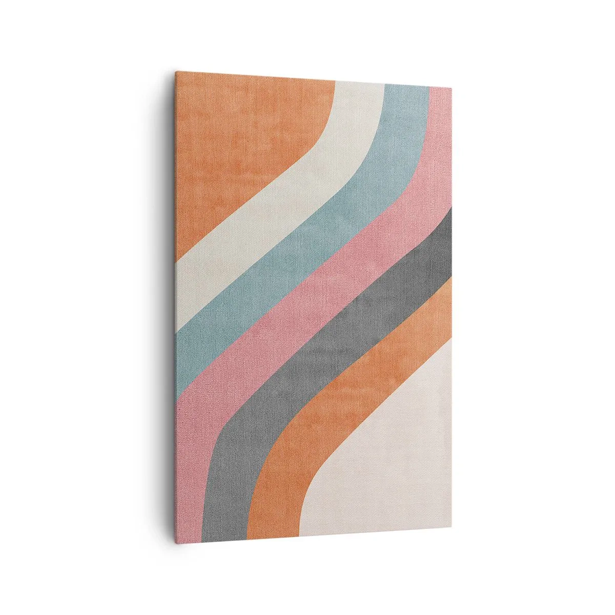 Bild auf Leinwand - Leinwandbild - Bunte Retro-Streifen - 80x120cm - Diagonale Komposition – Bewegung - Moderne Wanddekoration für Wohnzimmer und Schlafzimmer ARTTOR