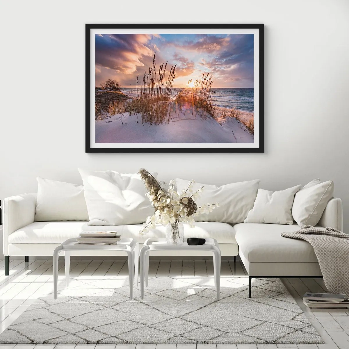 Poster in einem schwarzem Rahmen - Abschied von Sonne und Wind - 91x61 cm