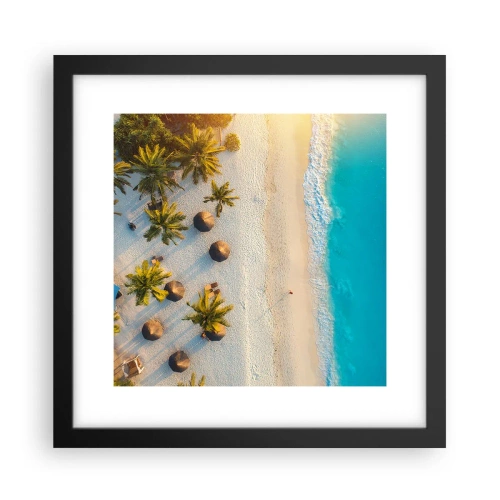 Poster in einem schwarzem Rahmen - Willkommen im Paradies - 30x30 cm