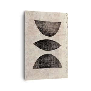 Bild auf Leinwand - Leinwandbild - Ethnische Formen in dunklen Tönen auf hellem Hintergrund - 70x100cm - Ethnische Abstraktion - Moderne Wanddekoration für Wohnzimmer und Schlafzimmer ARTTOR