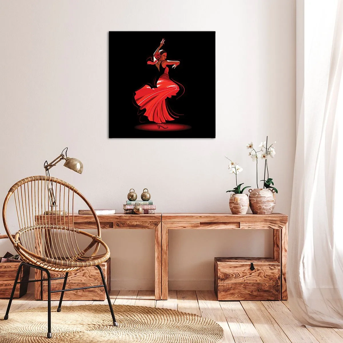 Bild auf Leinwand - Leinwandbild - Der feurige Geist des Flamenco - 70x70 cm