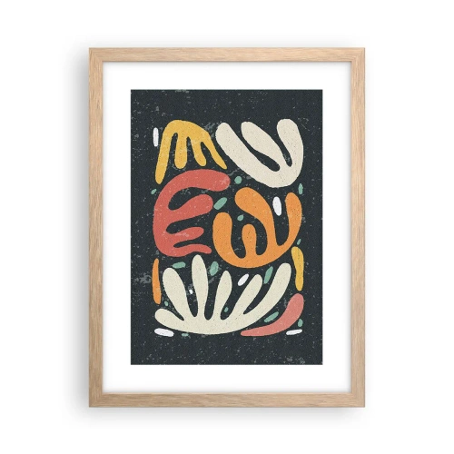 Poster in einem Rahmen aus heller Eiche - Komposition – Ich erwische dich gleich - 30x40 cm