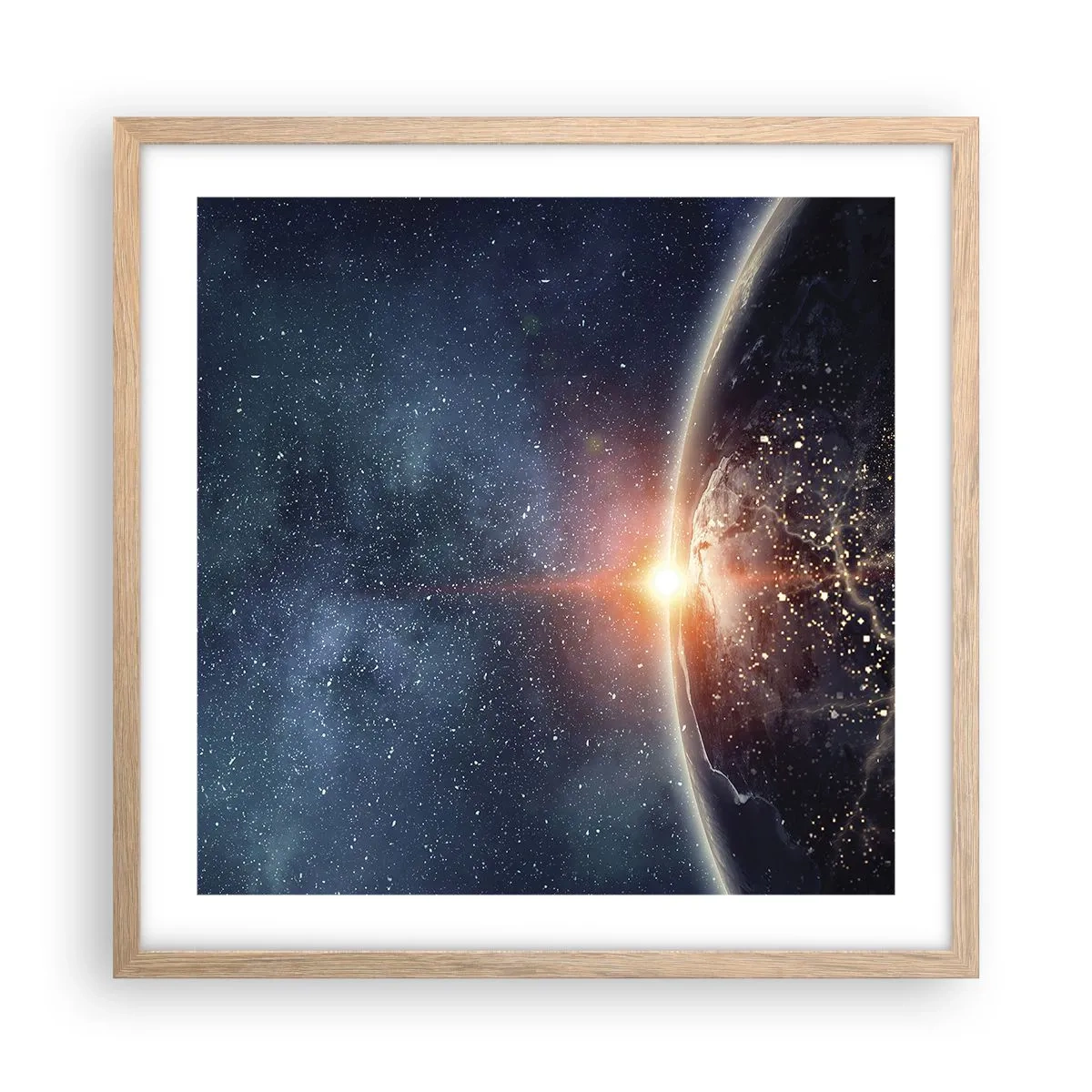 Poster in einem Rahmen aus heller Eiche - In einer neuen Perspektive - 50x50 cm