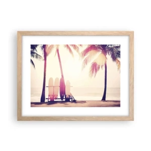 Poster in einem Rahmen aus heller Eiche - Es wird ein toller Tag - 40x30 cm