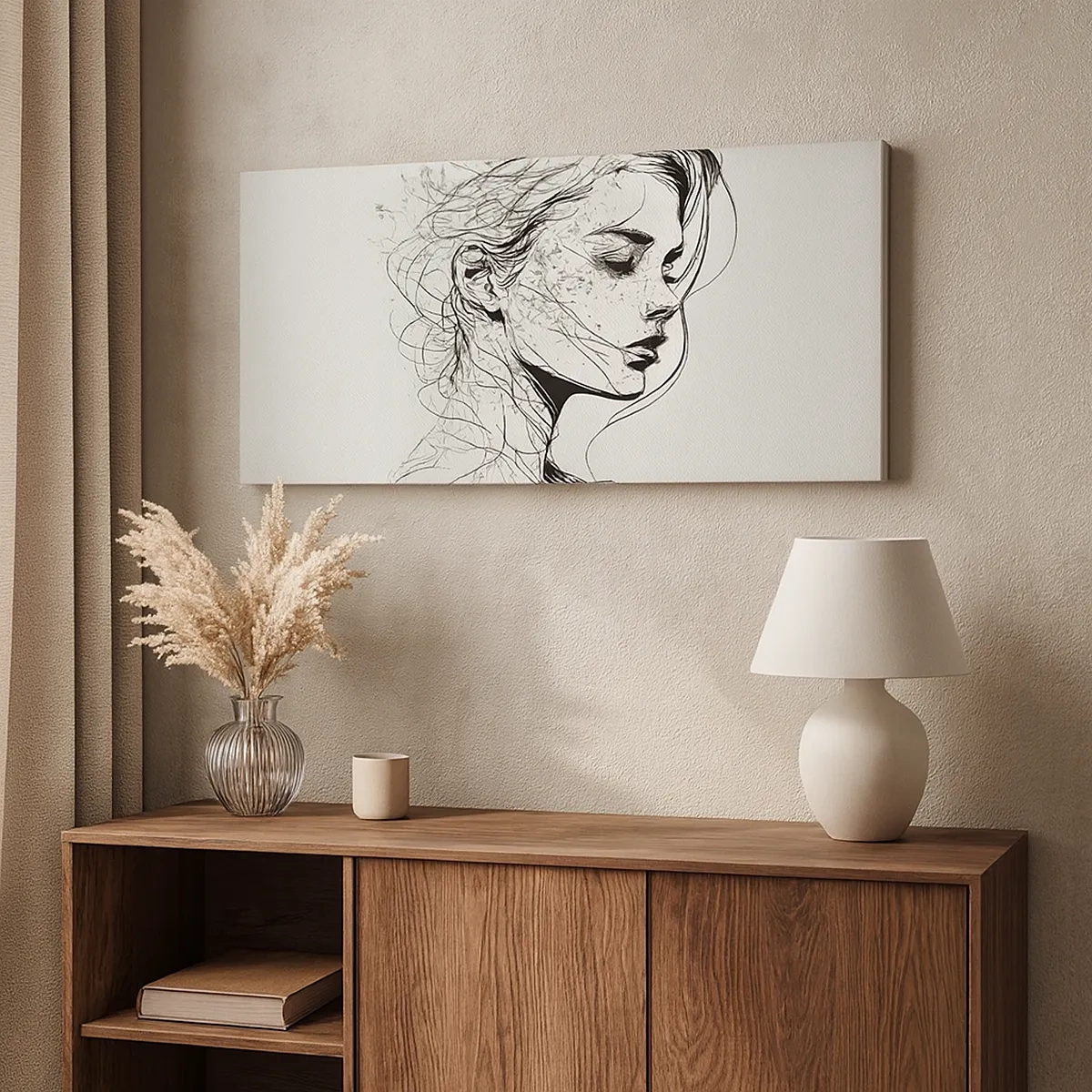 Bild auf Leinwand - Leinwandbild - Porträt im Gedanken - 30x30 cm