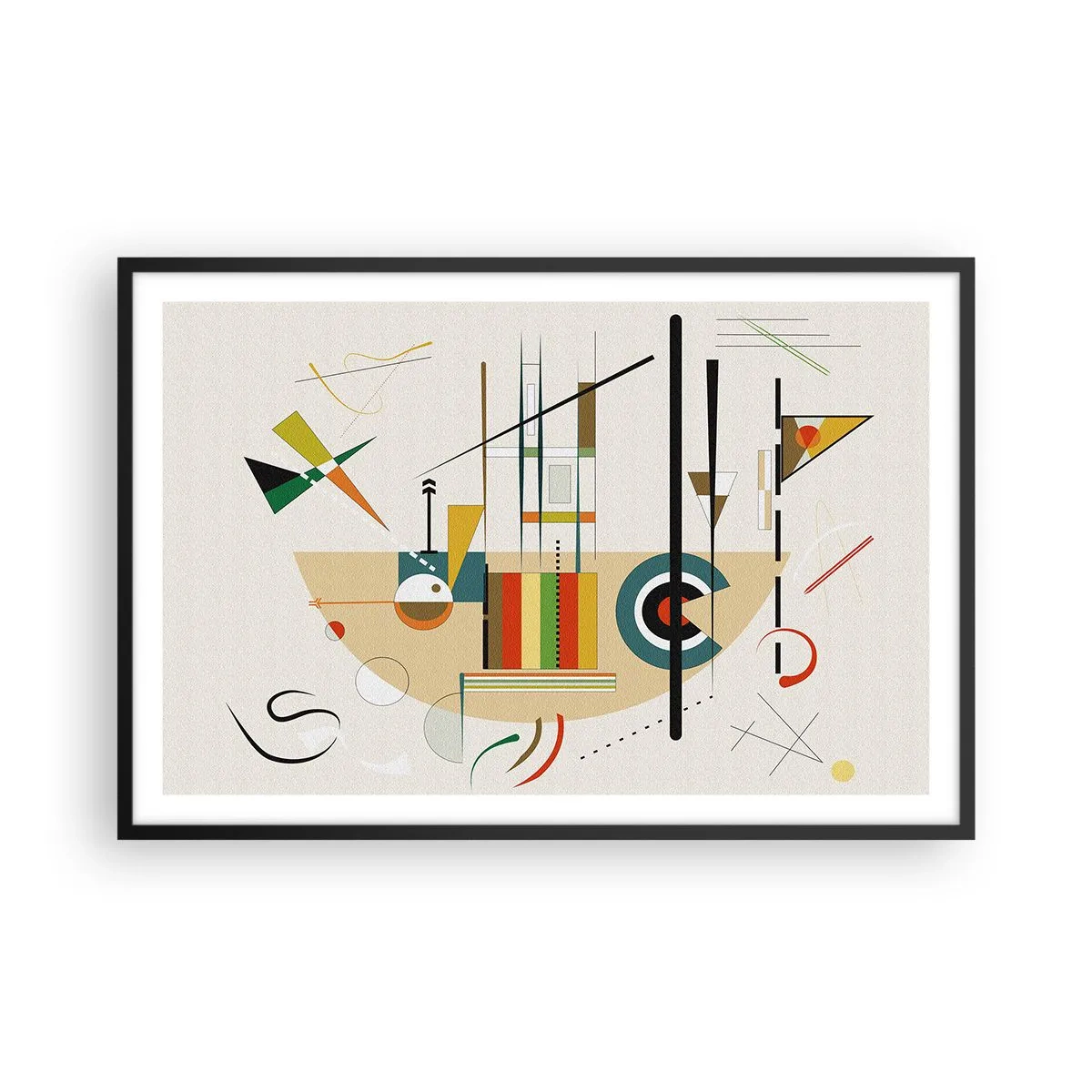 Poster in einem schwarzem Rahmen - Und die Welt lacht - 91x61 cm