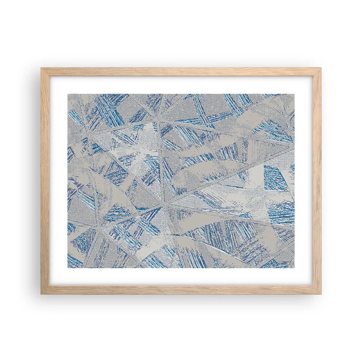 Poster in einem Rahmen aus heller Eiche - In einem blaugrauen Labyrinth - 50x40 cm