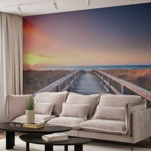 Fototapete Premium Sand - Baltische Abend-Aurora - Landschaft, Meer, Düne - 250x175 cm
