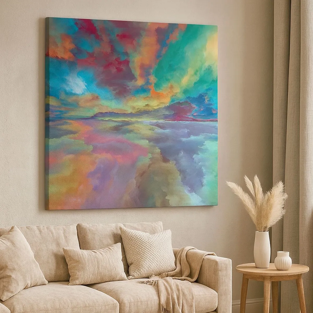 Bild auf Leinwand - Leinwandbild - Zwei Himmel - 30x30 cm