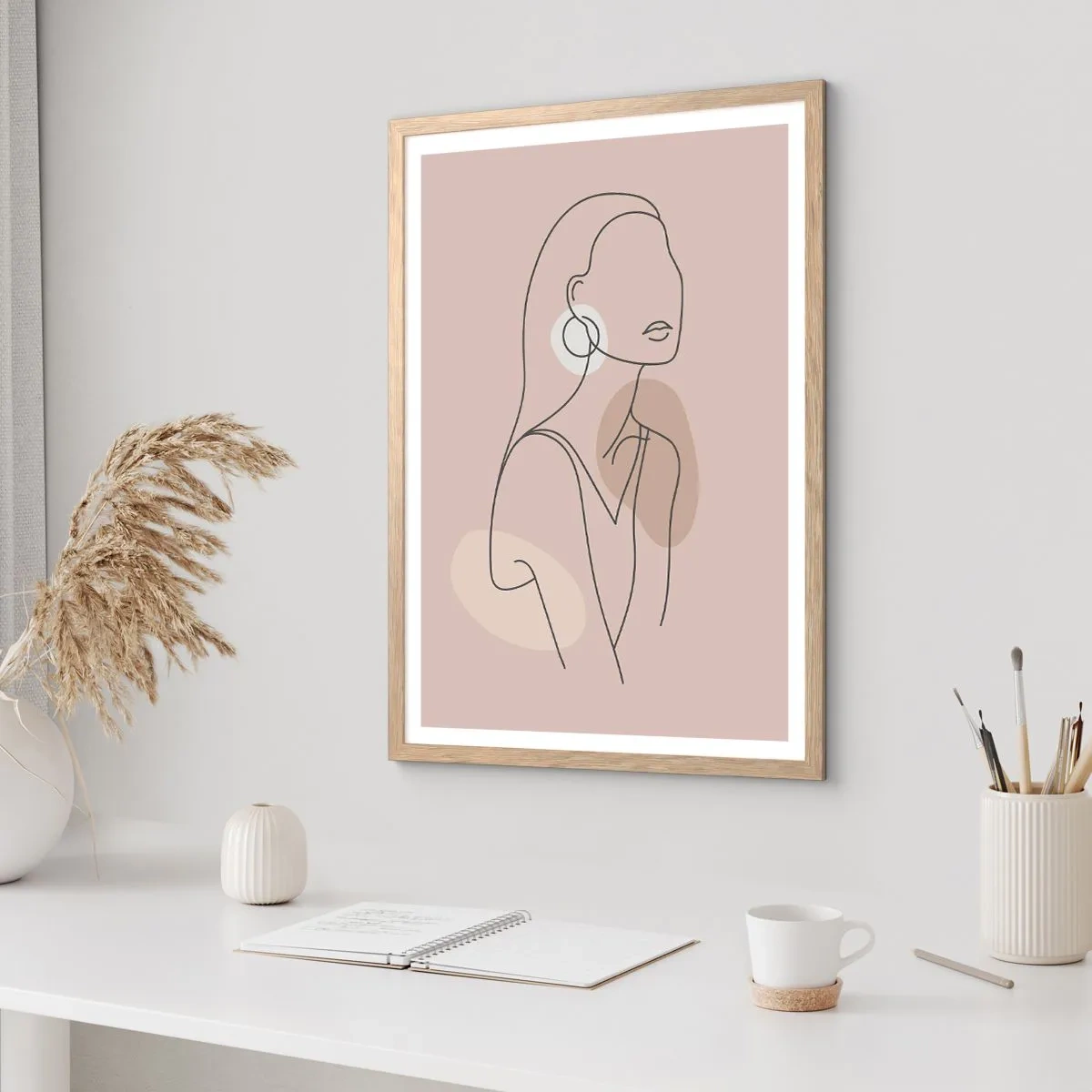 Poster in einem Rahmen aus heller Eiche - Mädchenhafte Ikone - 61x91 cm