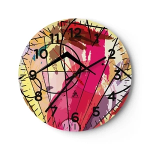 Wanduhr - Glasuhr - Explosion - 40x40 cm