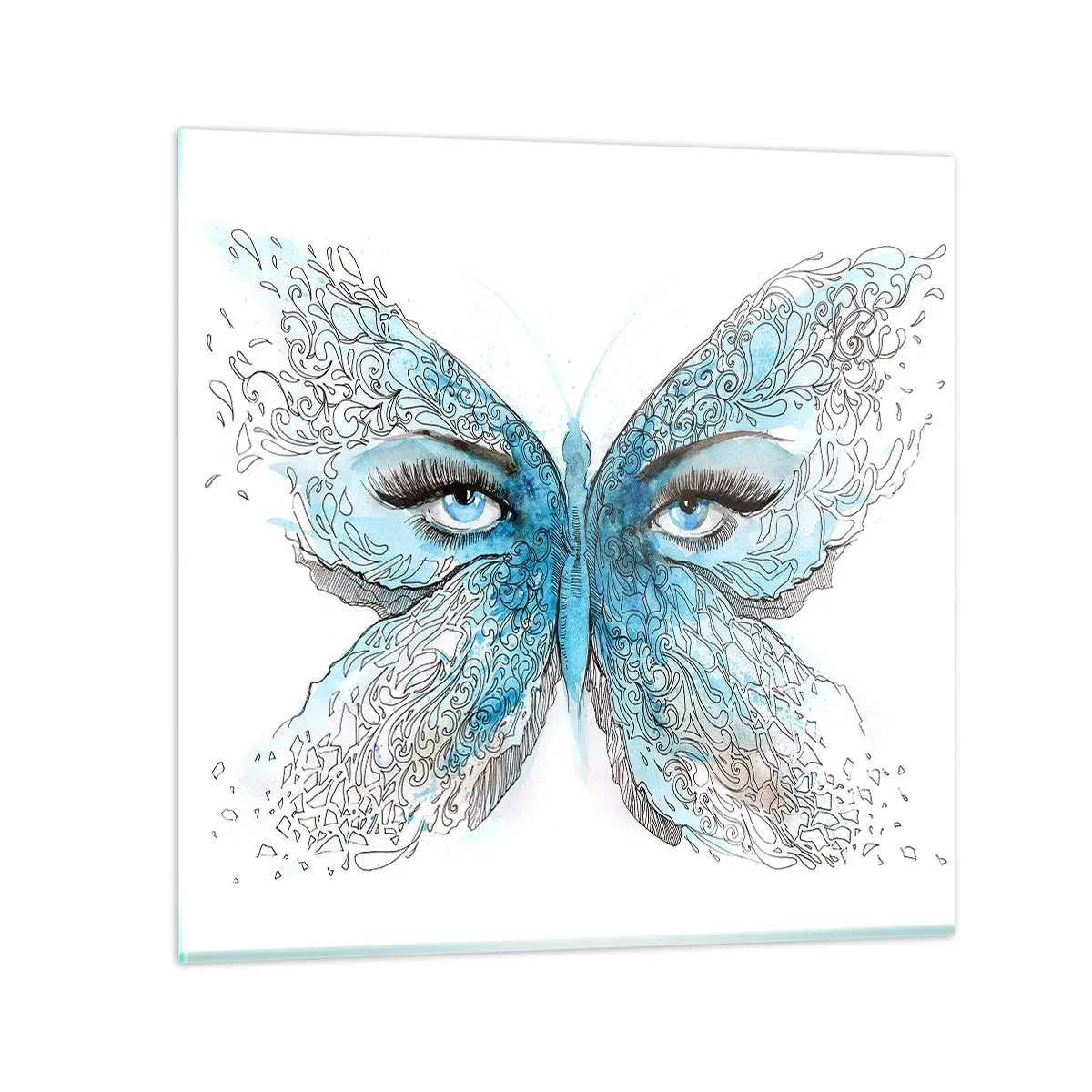 Glasbild - Bild auf glas - Eros Blaumeise - 40x40 cm