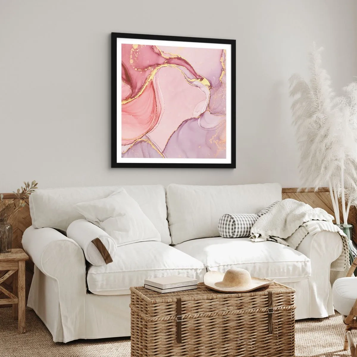 Poster in einem schwarzem Rahmen - Eine Liebkosung der Farben - 40x40 cm