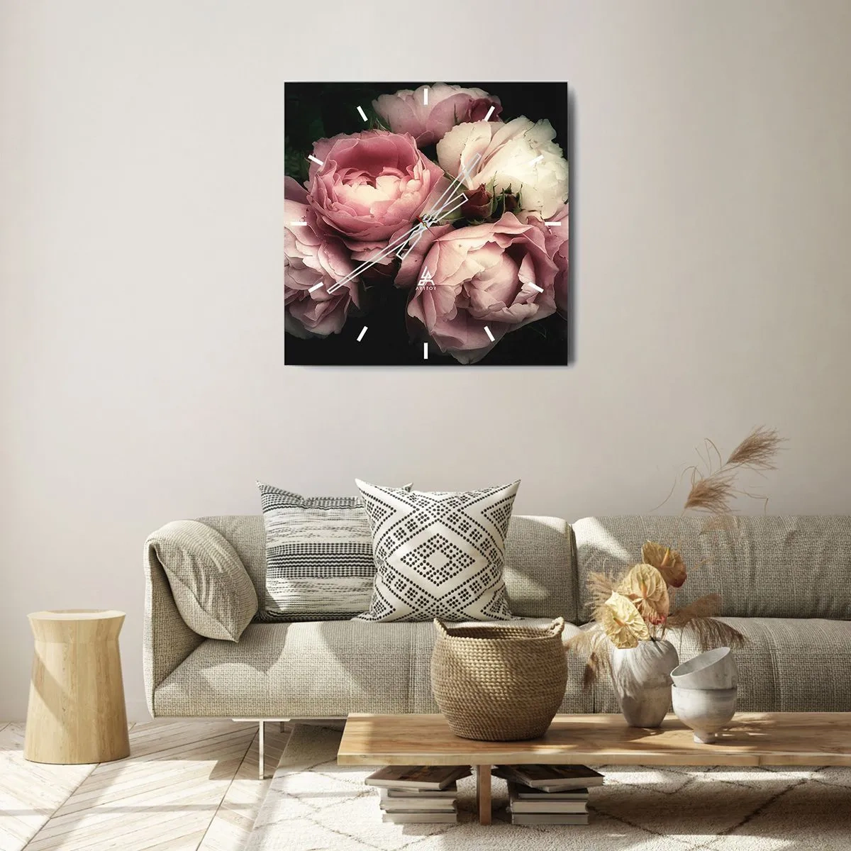 Wanduhr - Glasuhr - Der Charme der Belle Epoque - 40x40 cm