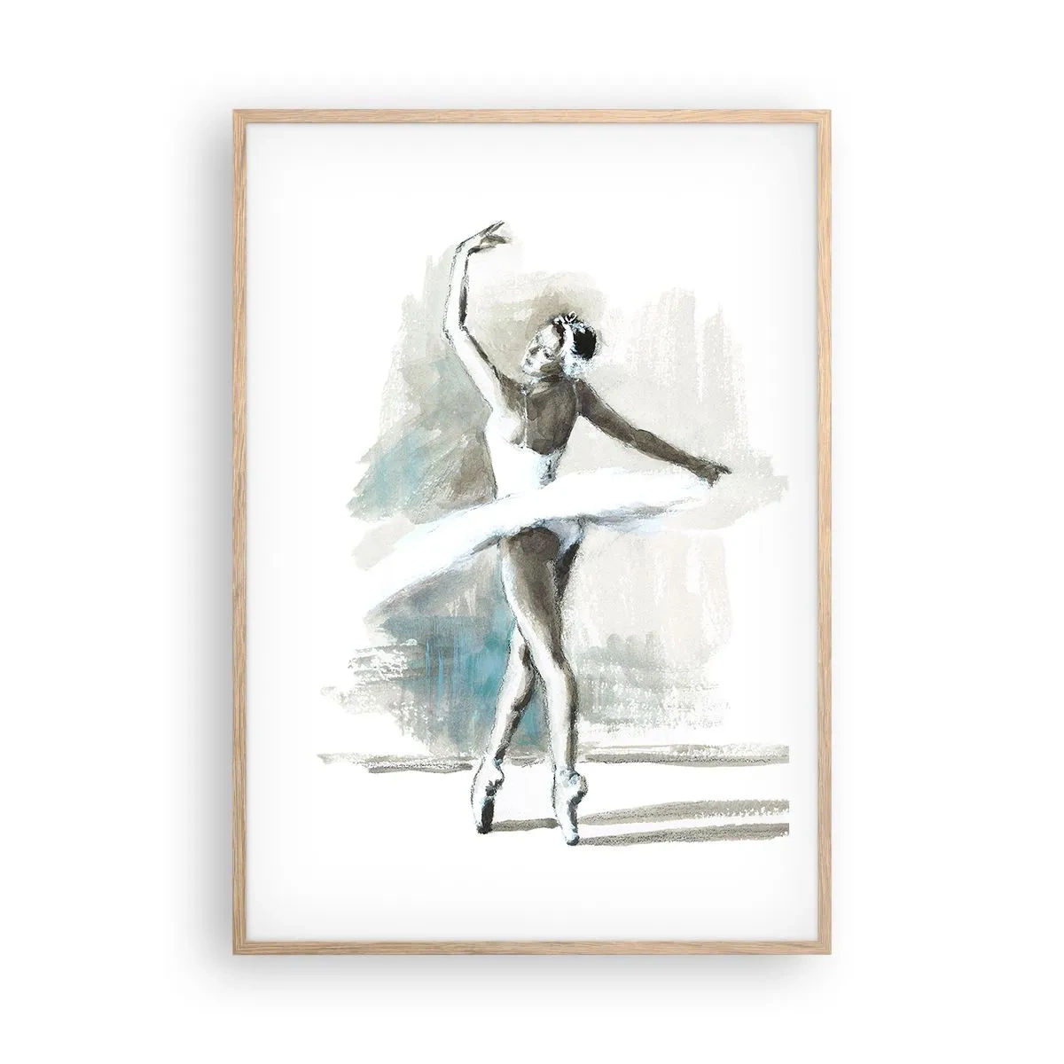 Poster in einem Rahmen aus heller Eiche - In einen Schwan verzaubert - 70x100 cm