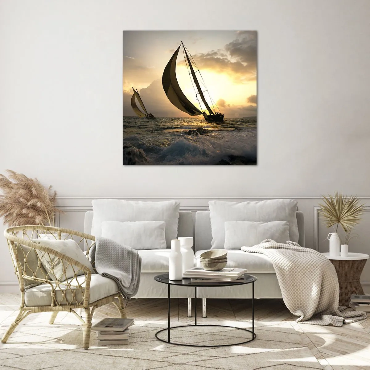 Glasbild - Bild auf glas - Mit dem Wind und gegen den Wind - 60x60 cm