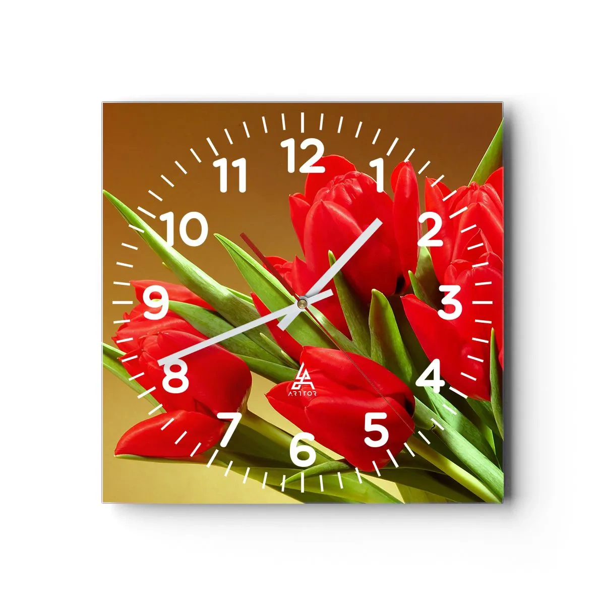 Wanduhr - Glasuhr - Ein Haufen Frühlingsfreude - 30x30 cm