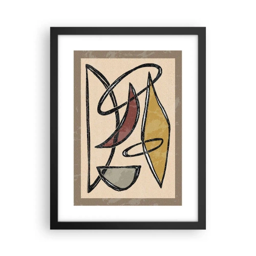 Poster in einem schwarzem Rahmen - Komposition – Bögen und Ovale - 30x40 cm