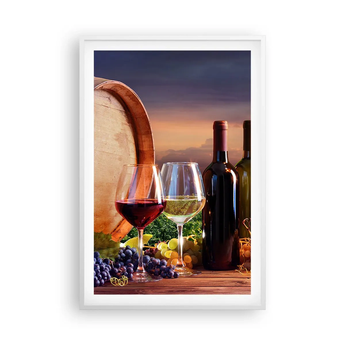 Poster in einem weißen Rahmen - Hier schmeckt das Leben - 61x91 cm