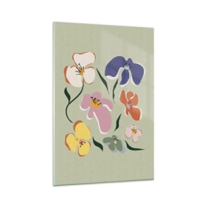 Glasbild - Bild auf glas - Mit Stiefmütterchen vertraut - 80x120 cm