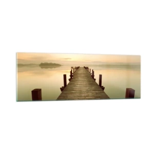 Glasbild - Bild auf glas - Tagesanbruch, Morgendämmerung, Licht - 90x30 cm