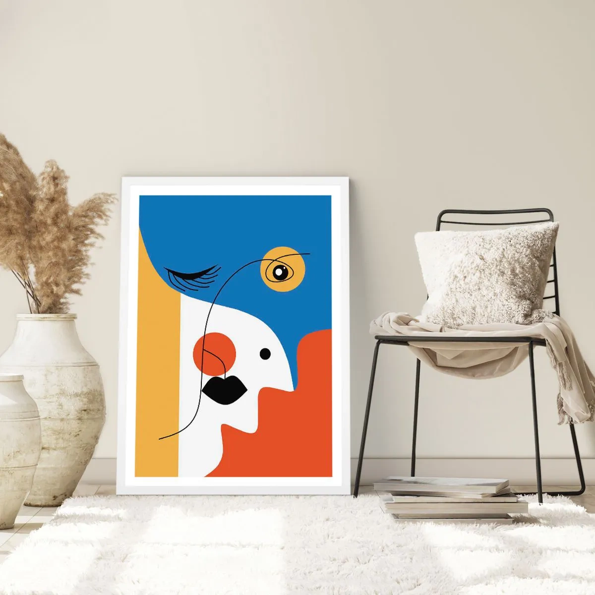 Poster in einem weißen Rahmen - Dekonstruiertes Porträt - 70x100 cm