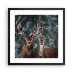 Poster in einem schwarzem Rahmen - Herr des Waldes mit seiner Frau - 40x40 cm