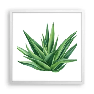 Poster in einem weißen Rahmen - Grün – Kraft – Leben - 50x50 cm