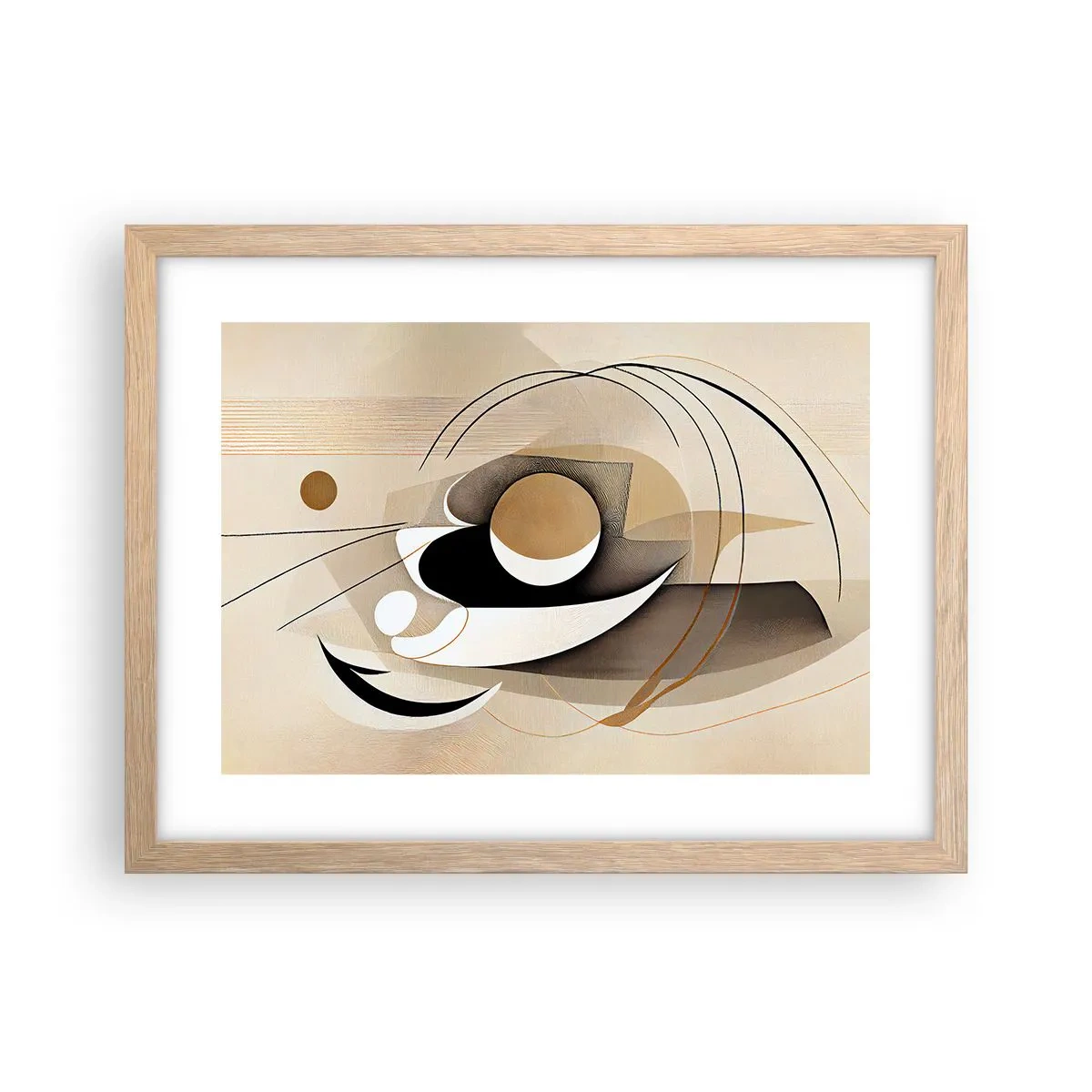 Poster in einem Rahmen aus heller Eiche - Komposition: die Essenz des Wortes - 40x30 cm