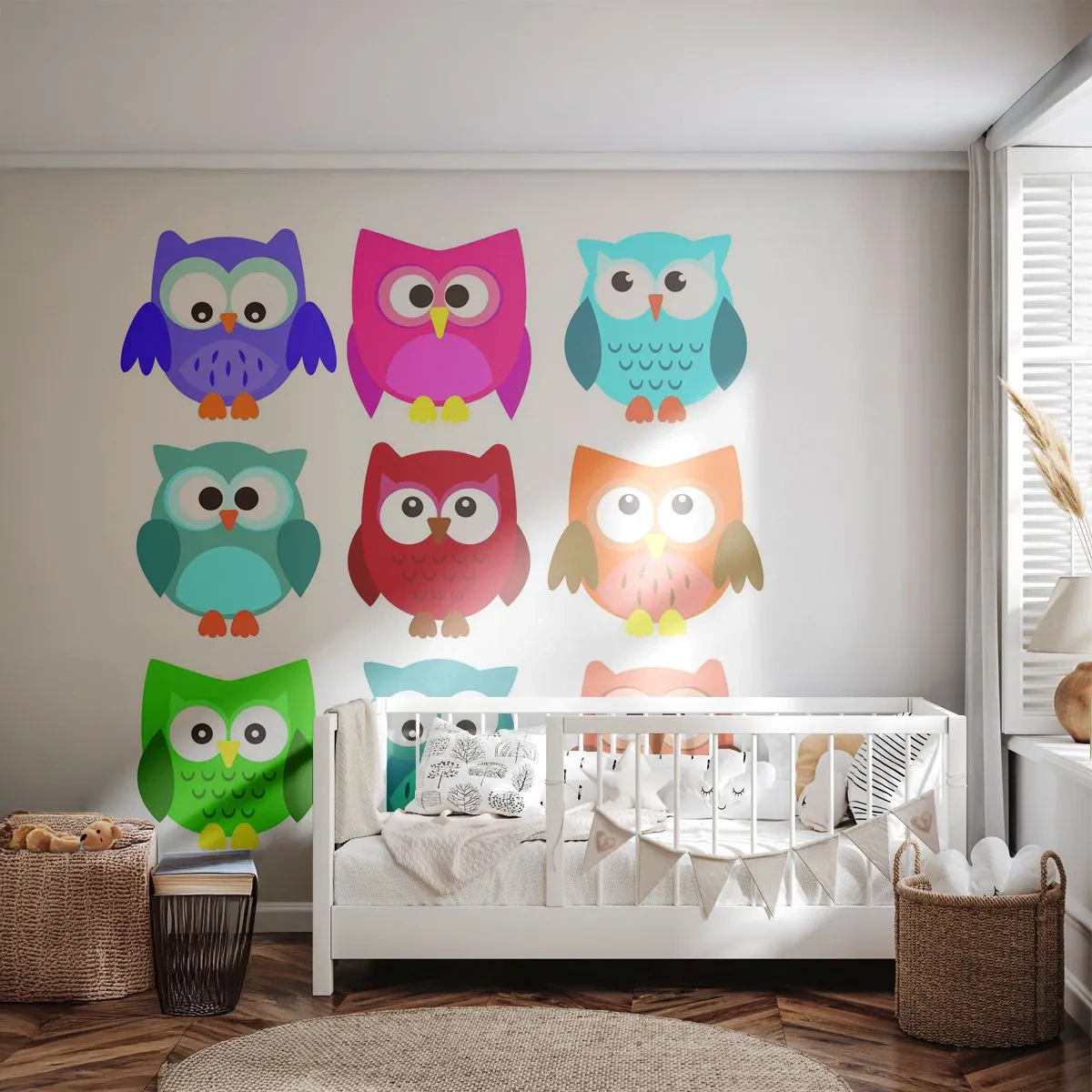 Selbstklebende Fototapete Deluxe Sticker - Es macht Spaß, anders zu sein - Für Kinder, Eule, Grafik - 450x315 cm