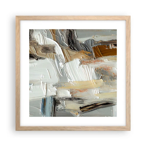 Poster in einem Rahmen aus heller Eiche - Bunte Schichten - 40x40 cm