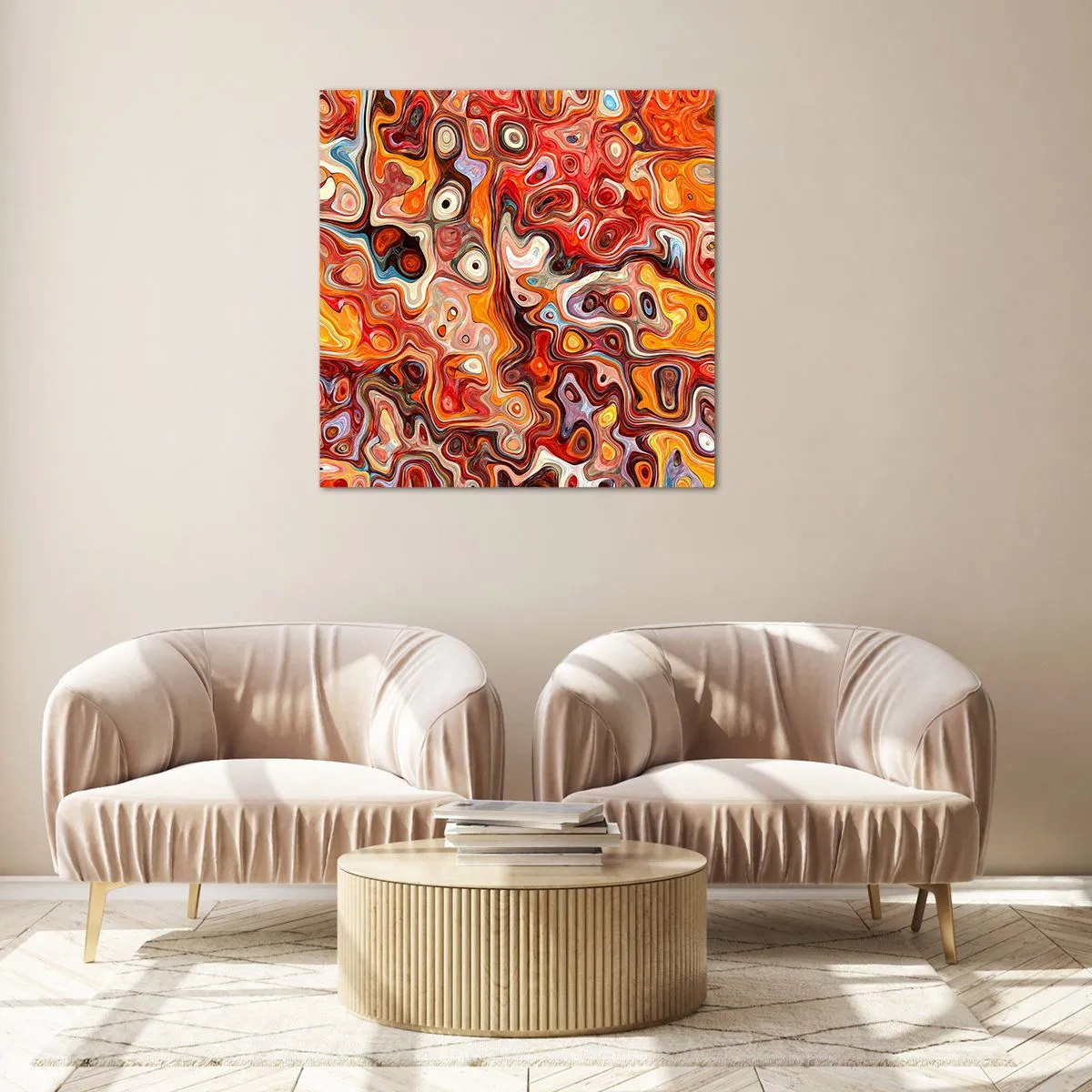 Glasbild - Bild auf glas - Wenn die Nüsse in Honig geschmolzen sind - 60x60 cm