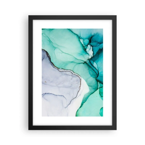 Poster in einem schwarzem Rahmen - Eine Studie in Türkis - 30x40 cm