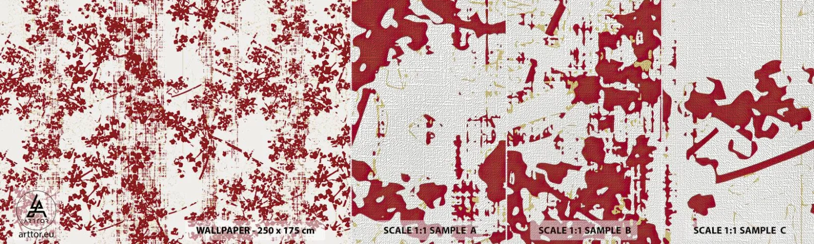 Fototapeten Muster Premium Canvas - Wie alter Perkal - Alt, Muster, Blumen - 100x30 cm