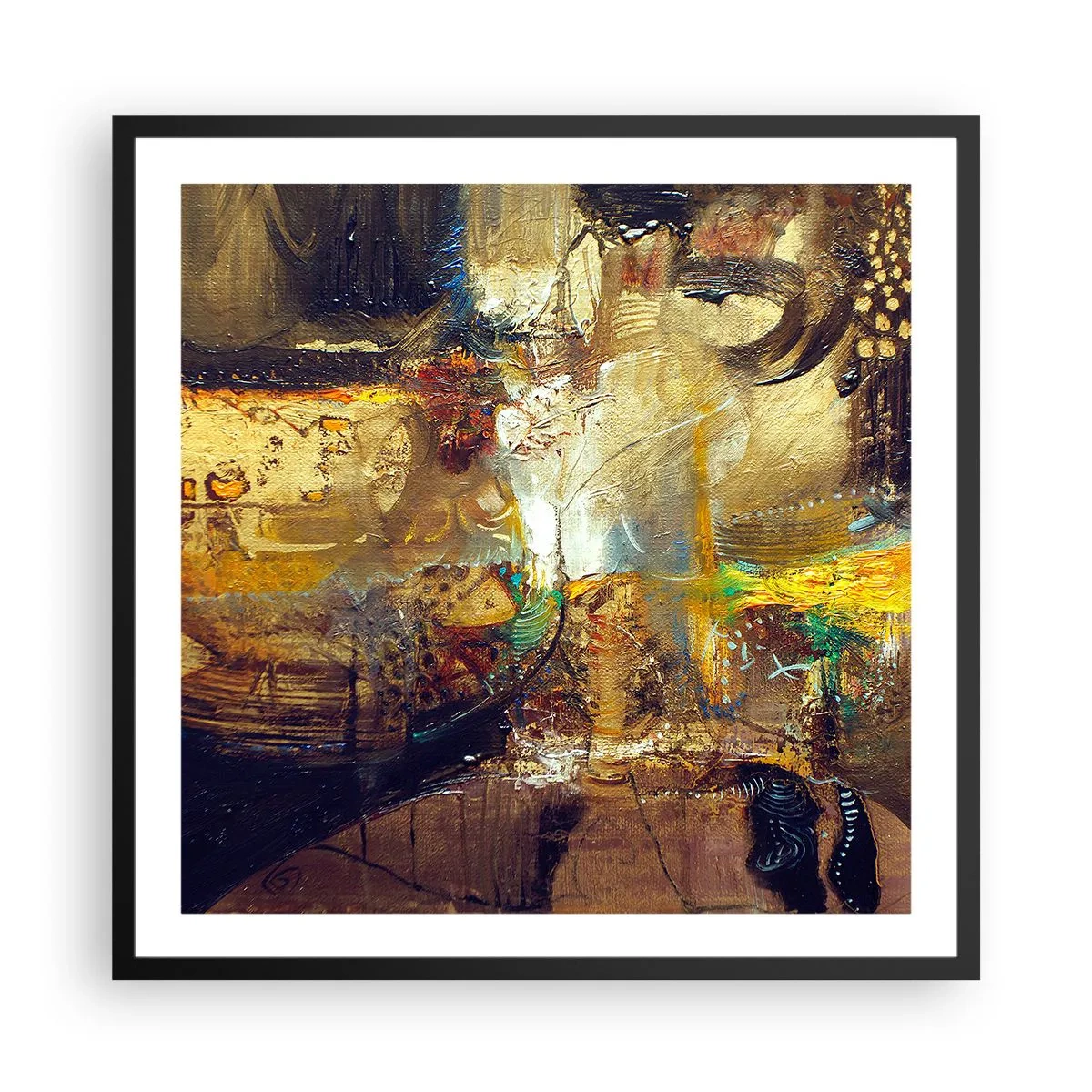 Poster in einem schwarzem Rahmen - Kalt, wärmer, heiß - 60x60 cm