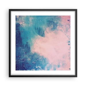 Poster in einem schwarzem Rahmen - Himmelsblaue Umarmungen - 50x50 cm