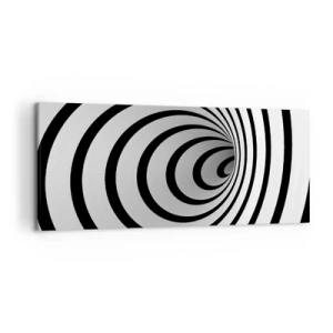 Bild auf Leinwand - Leinwandbild - Eine schwarz-weiße Spirale mit hypnotischer Wirkung - 120x50cm - Sie können dem auch nicht widerstehen? - Moderne Wanddekoration für Wohnzimmer und Schlafzimmer ARTTOR