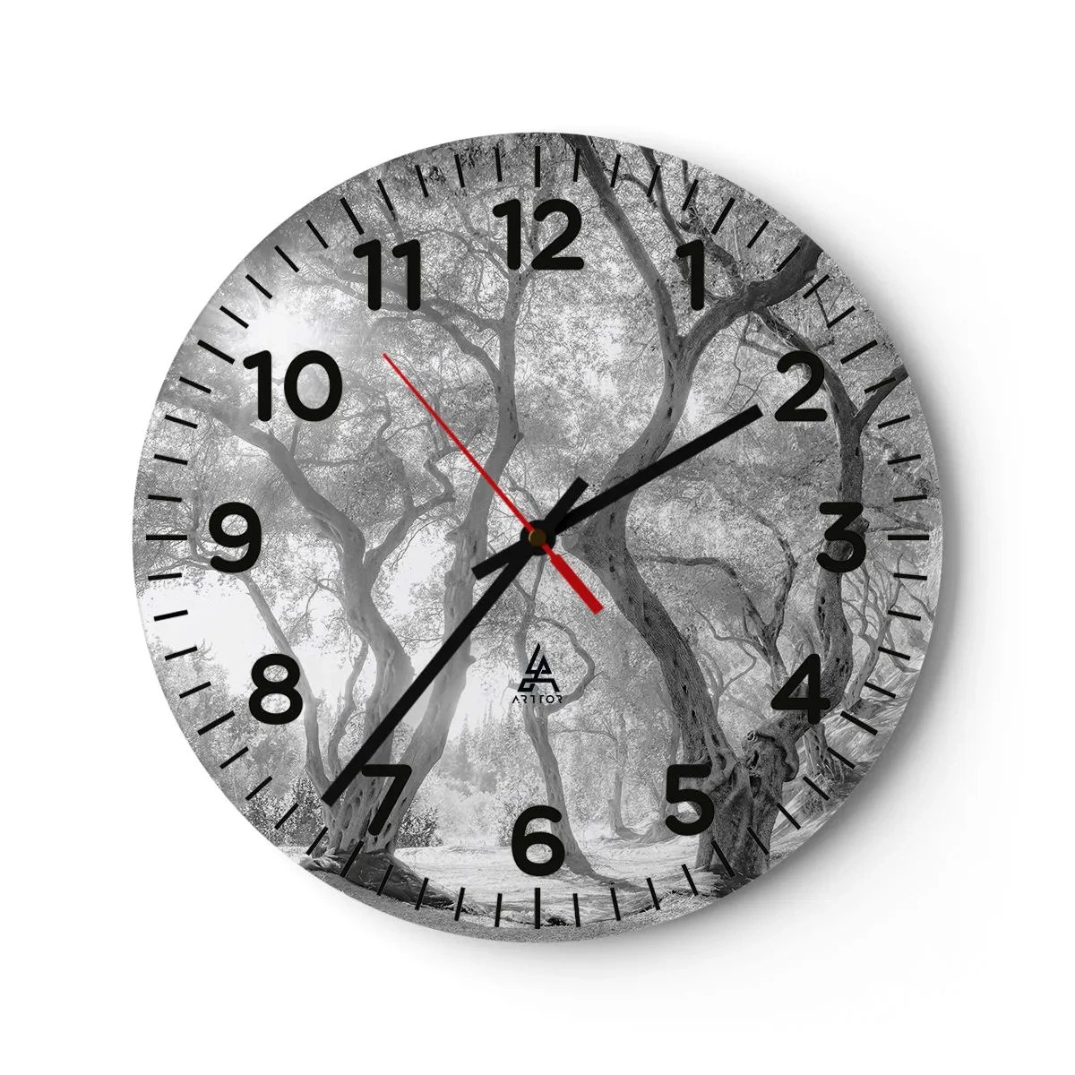 Wanduhr - Glasuhr - Im Olivenhain - 30x30 cm
