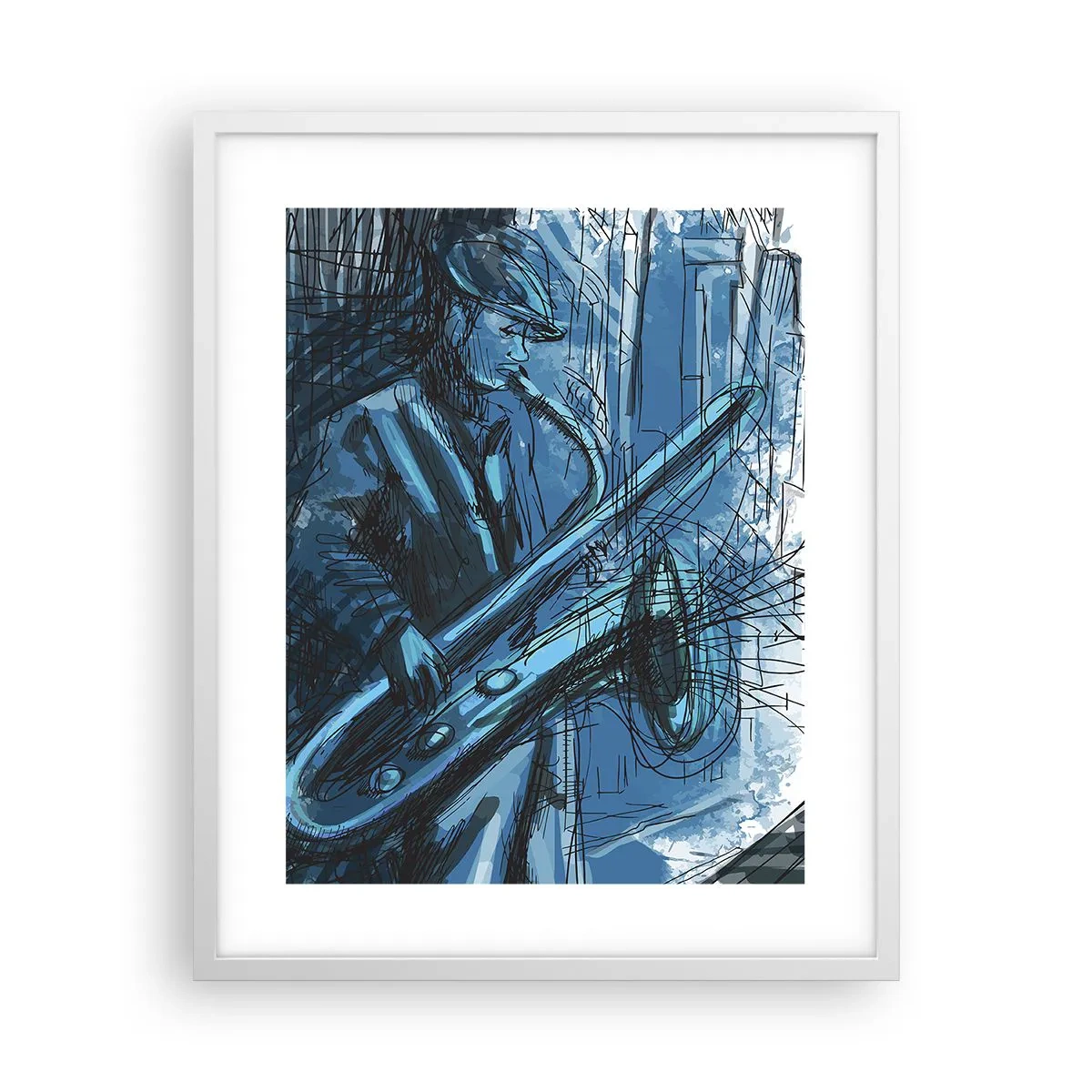 Poster in einem weißen Rahmen - Urbane Rhapsodie - 40x50 cm