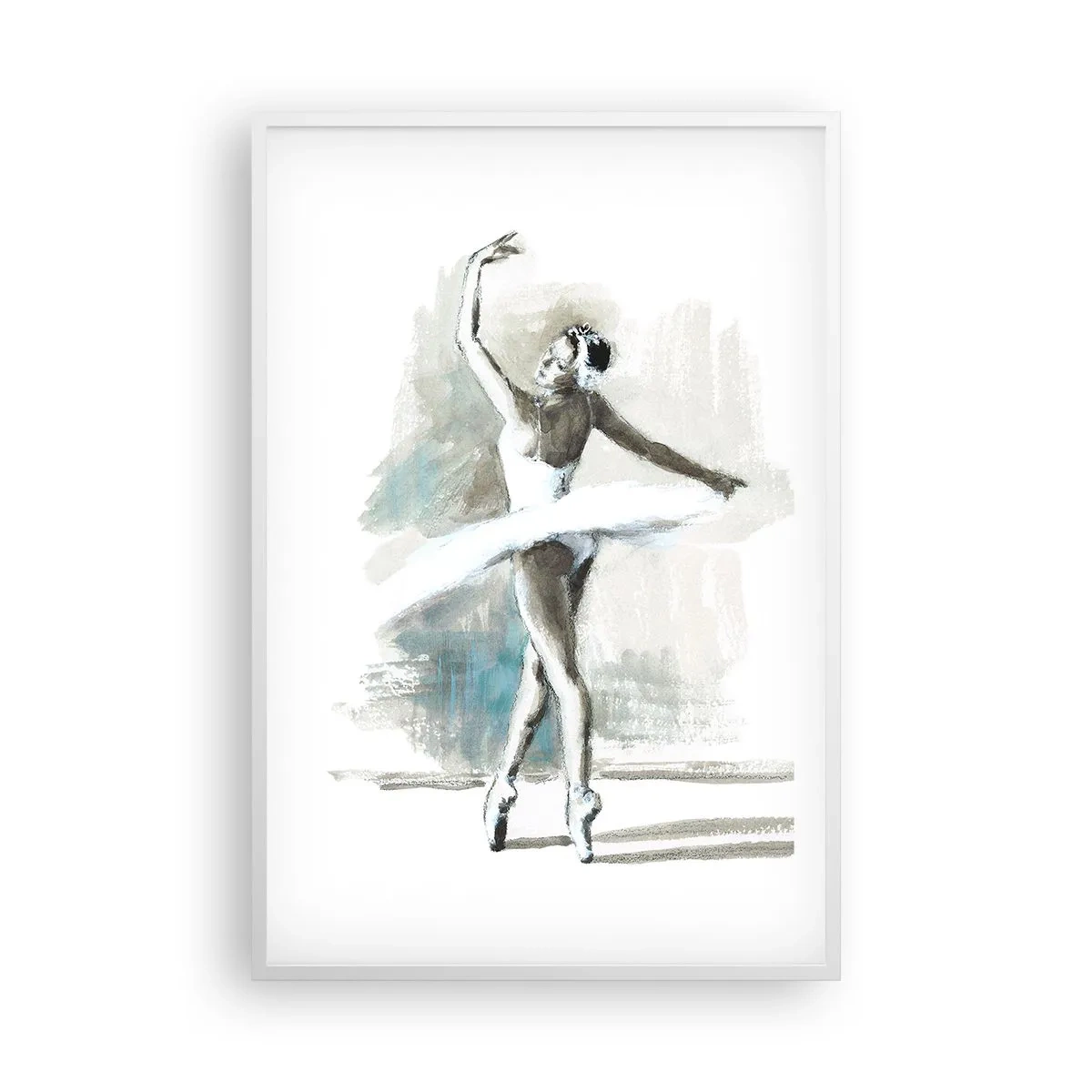 Poster in einem weißen Rahmen - In einen Schwan verzaubert - 61x91 cm
