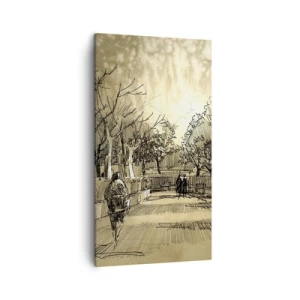 Bild auf Leinwand - Leinwandbild - Ein Moment mit einer Feder angehalten - 45x80 cm