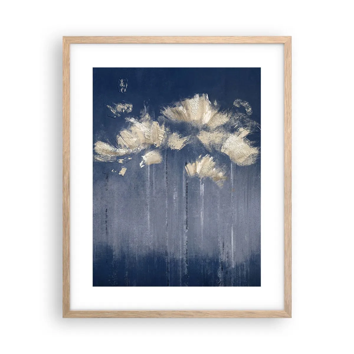 Poster in einem Rahmen aus heller Eiche - Wie Blütenblätter im Wind - 40x50 cm