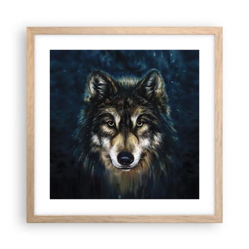 Poster in einem Rahmen aus heller Eiche - Alpha? Und Omega - 40x40 cm